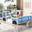 Full Size Classic Car-Shaped Platform Bed with Wheels,Blue - Korvel