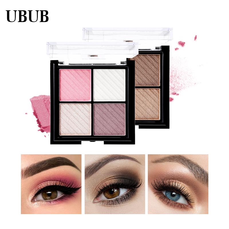 UBUB 4 Colors Eyeshadow Shimmer Natural Eyeshadow  Matte Nude Metallic Earth Color Eye Shadow Beauty Makeup Palette - Korvel