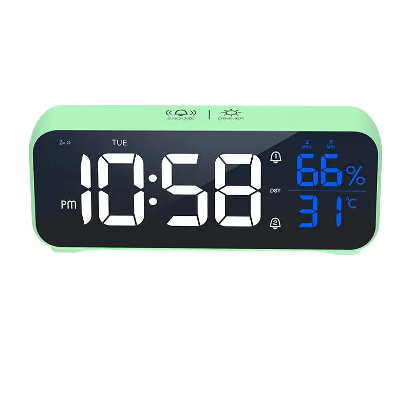 Reloj despertador digital LED de música premium con control por voz