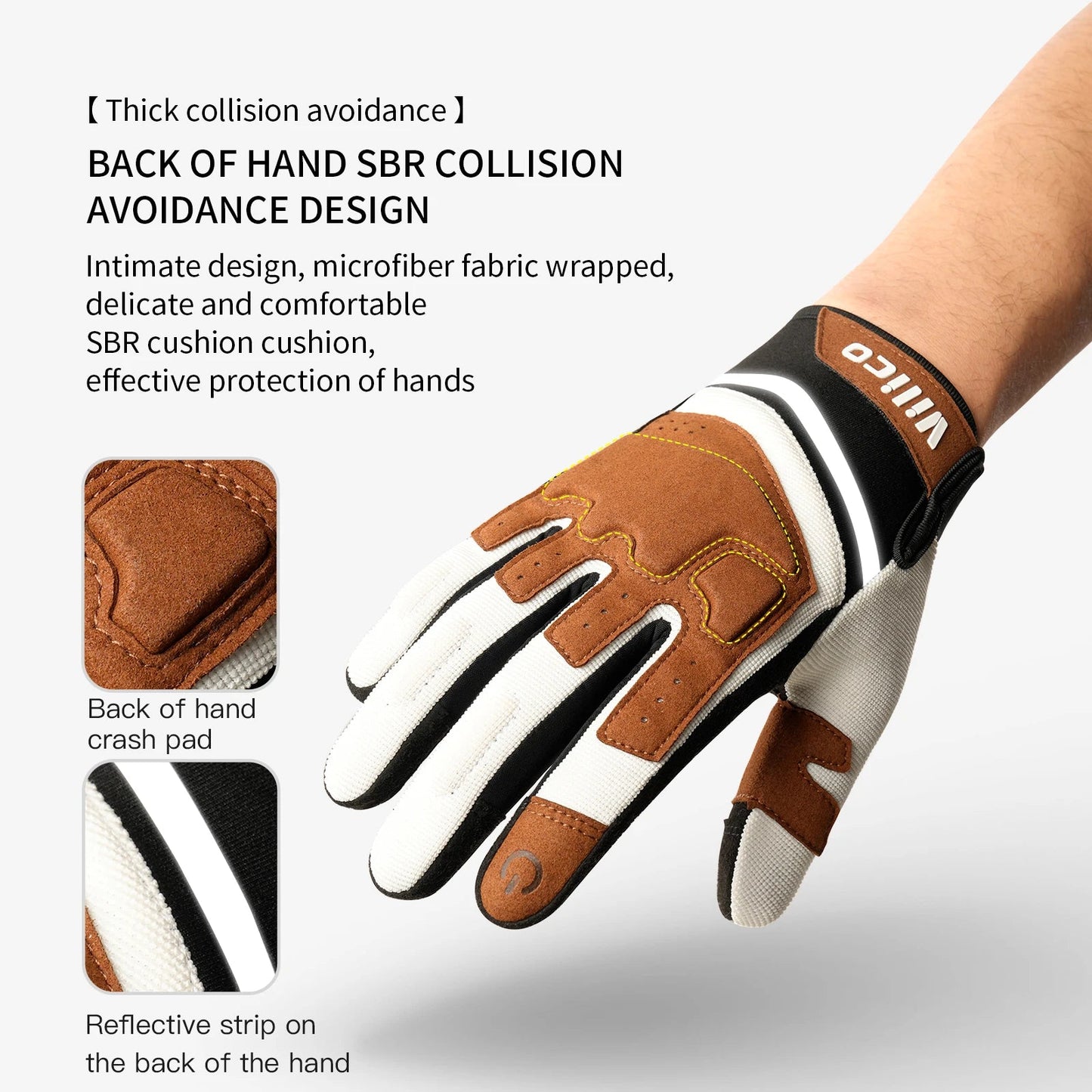 Outdoor sports warm anti slip wear-resistant shock-absorbing anti-collision touch screen road bike riding gloves - Korvel