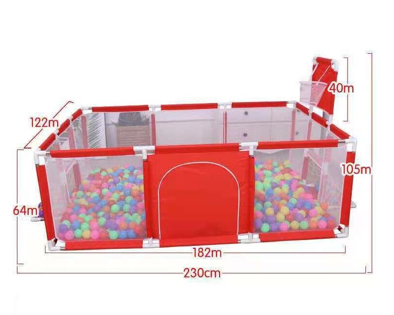 Children's fence baby basketball fence safety stainless steel playpen children's ball pit baby indoor playground baby park fence - Korvel
