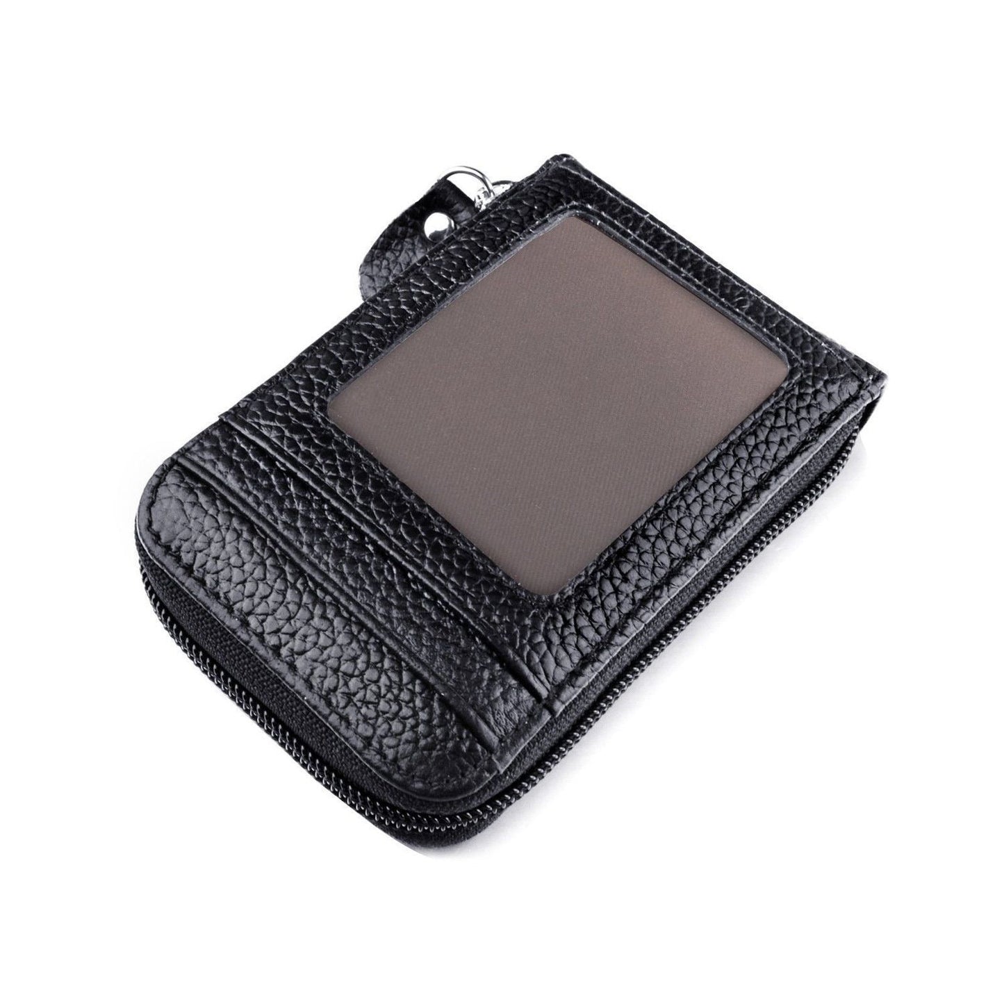 Men's Wallet Genuine PU Leather Credit Card Holder RFID Blocking Zipper Pocket Men bag Multi-card zipper - Korvel