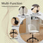 Velvet fabric office chair, mid back adjustable rotating computer chair, black legs, cushioned office chair with wheels ，White - Korvel