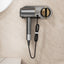 No - drill Magnetic Hair Dryer Wall Mount. Synthetic plastic, for Dyson/Leihen/Kexi. Colors: gray & white - Korvel