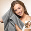 Large women's dry hair towel, ultra-fine fiber wrapped with elastic band, anti frizzy wet hair, quick drying headscarf, hair tow - Korvel