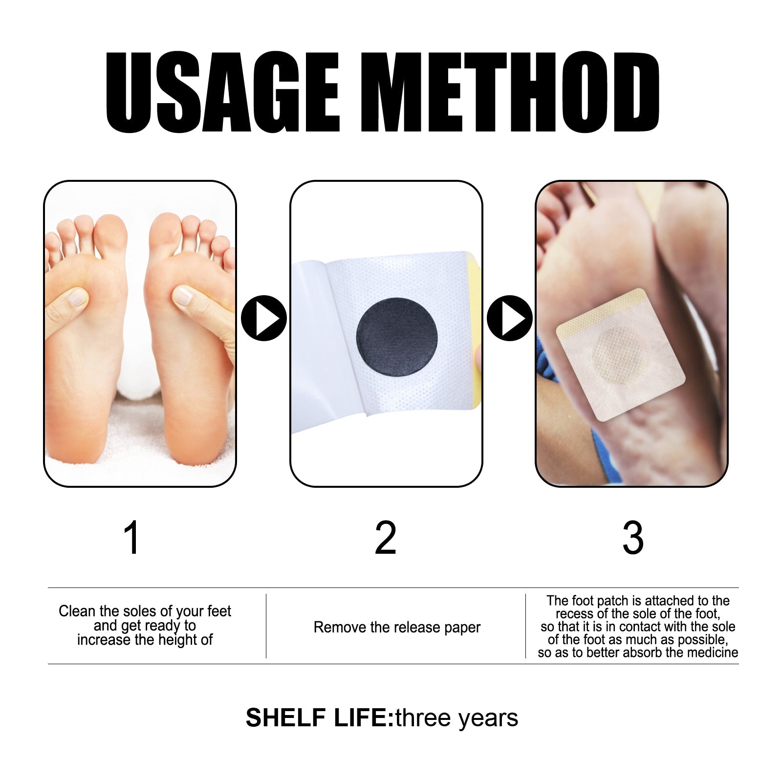 Body Care Growth Stickers, Plantar Acupoint Stimulation Patch For Adults And Children - Korvel