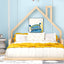 Full Size Wood Floor Bed with House-shaped Headboard  Natural - Korvel