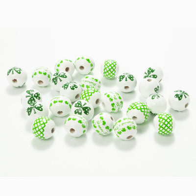 10pcs Irish Festival St. Patrick's Day Colorful Wooden Beads DIY Accessories - Korvel