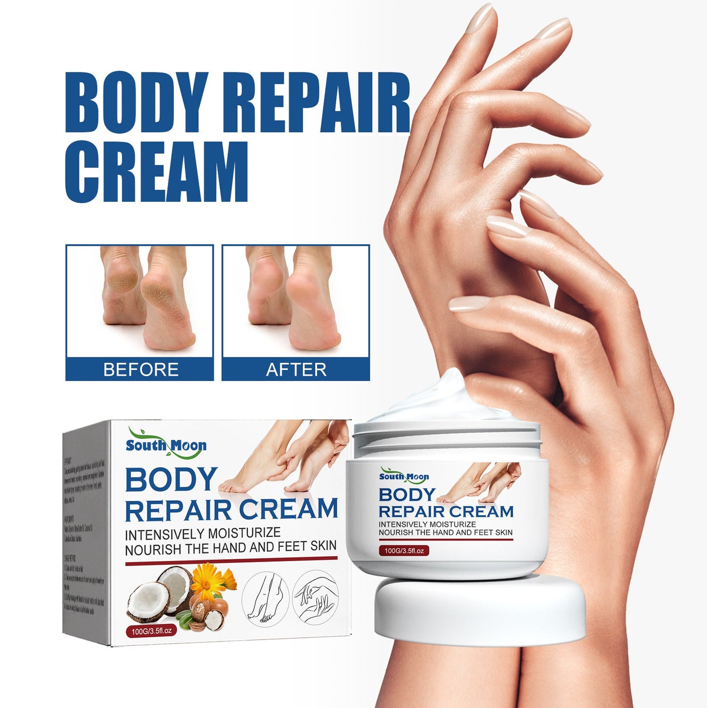 Body Repair Cream, Relieve Peeling Improve Chapped Dry Skin And Remove Dead Skin Moisturize Cream - Korvel