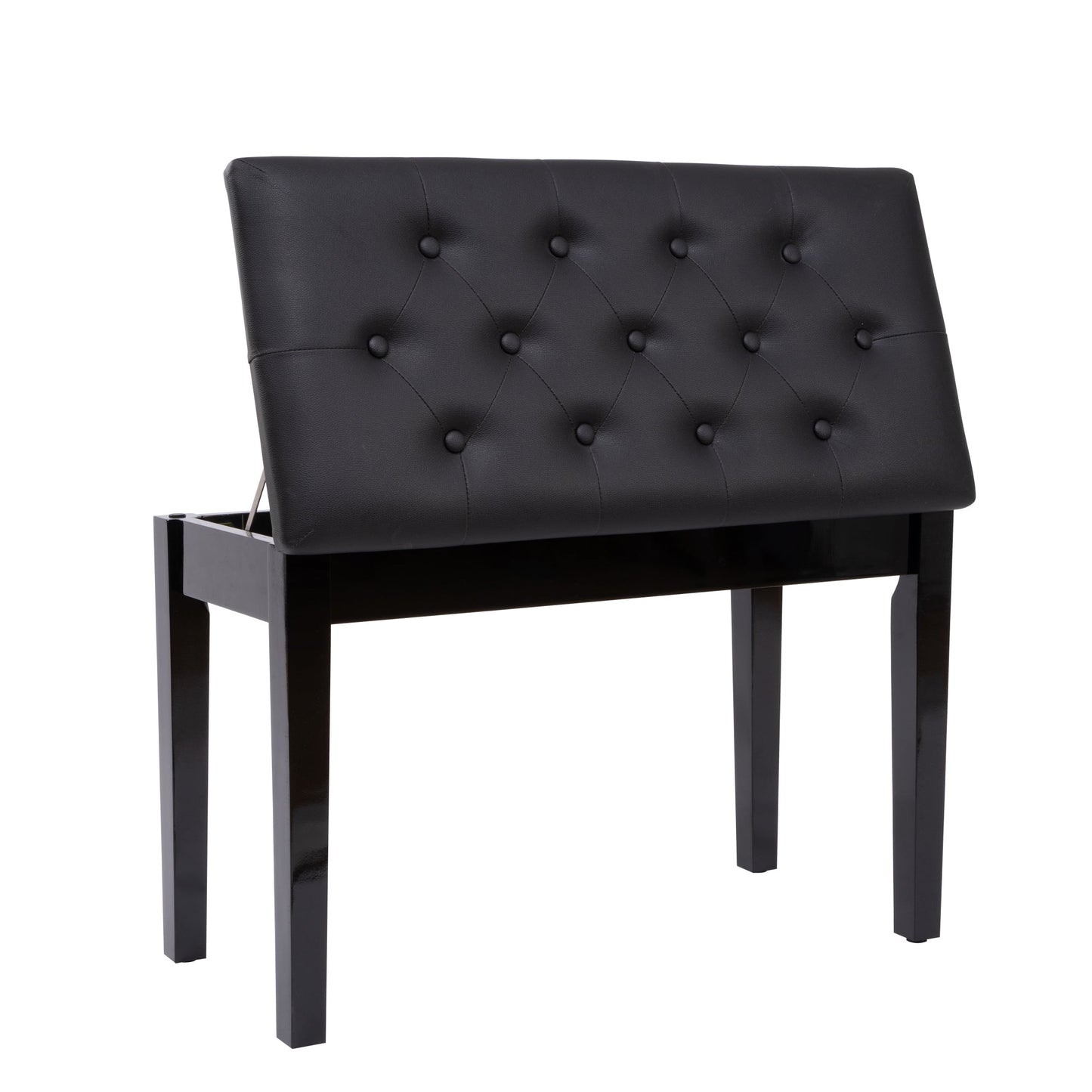 Elegant Piano Bench with Padded Cushion & Storage Compartment