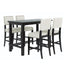 Conjunto de Comedor de Altura de Mostrador TREXM de 5 Piezas en Espresso y Beige