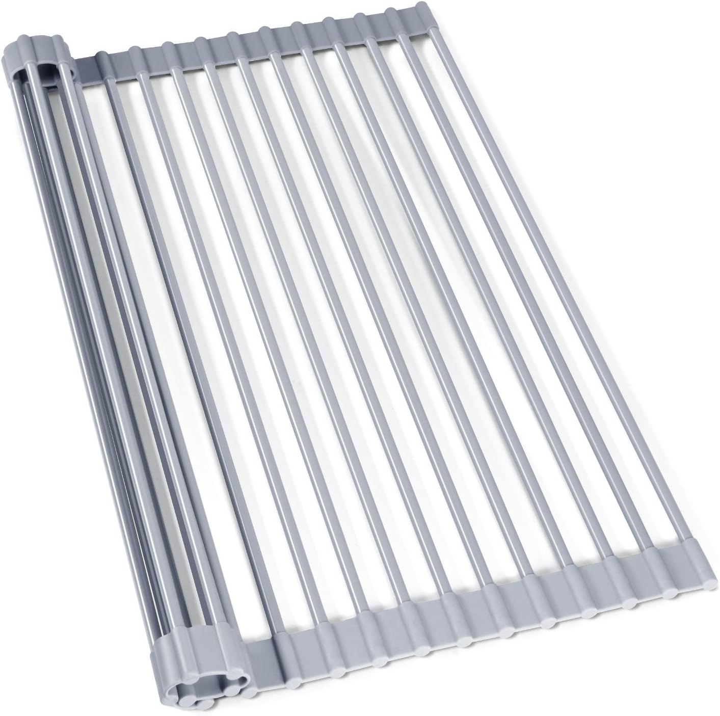 Roll Up Dish Drying Rack, Over The Sink Dish Drying Rack Kitchen Rolling Dish Drainer, Foldable Sink Rack Mat Stainless Steel Wi - Korvel