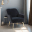 Modern Mid Century Velvet Sherpa Armchair - Navy