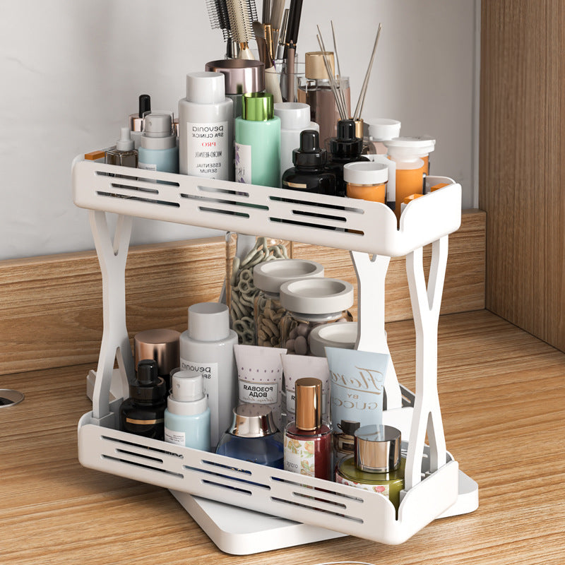 Pull out Rotating Spice Rack Organizer for Cabinet Rotate Makeup Organizer Slide Bottle Box Holder Plastic Seasoning Spice Rack - Korvel