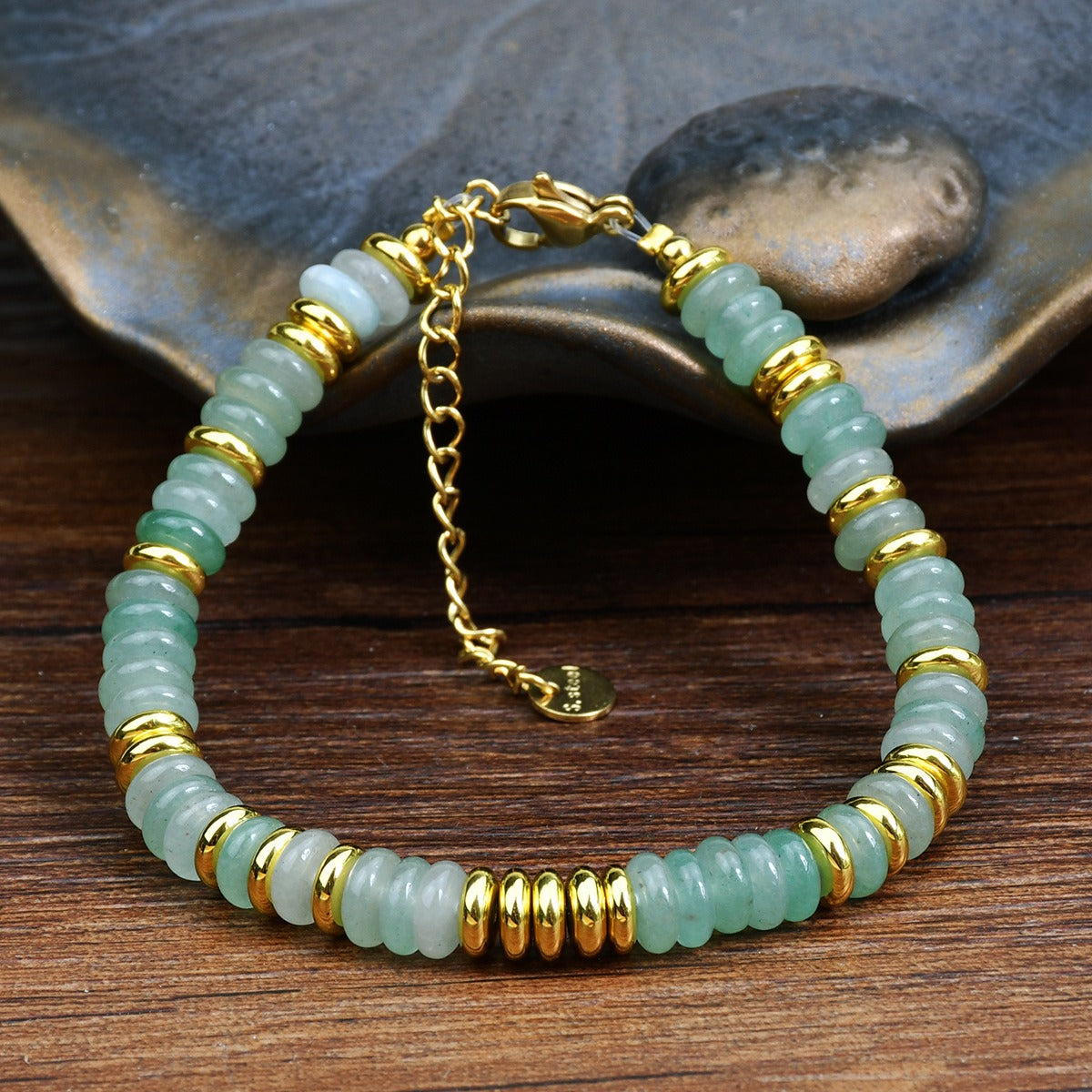 Ins style dopamine colored natural stone bead bracelet for women niche and high-end non fading crystal bracelet - Korvel