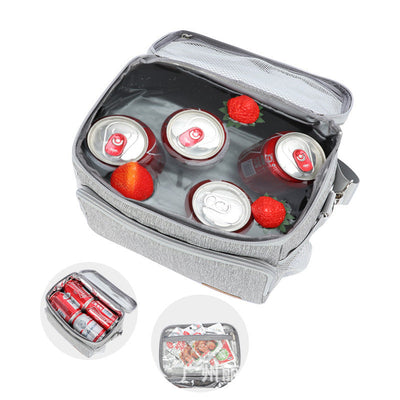 Fashionable and simple outdoor aluminum film waterproof and heat-insulating portable lunch box lunch bag lunch bag - Korvel