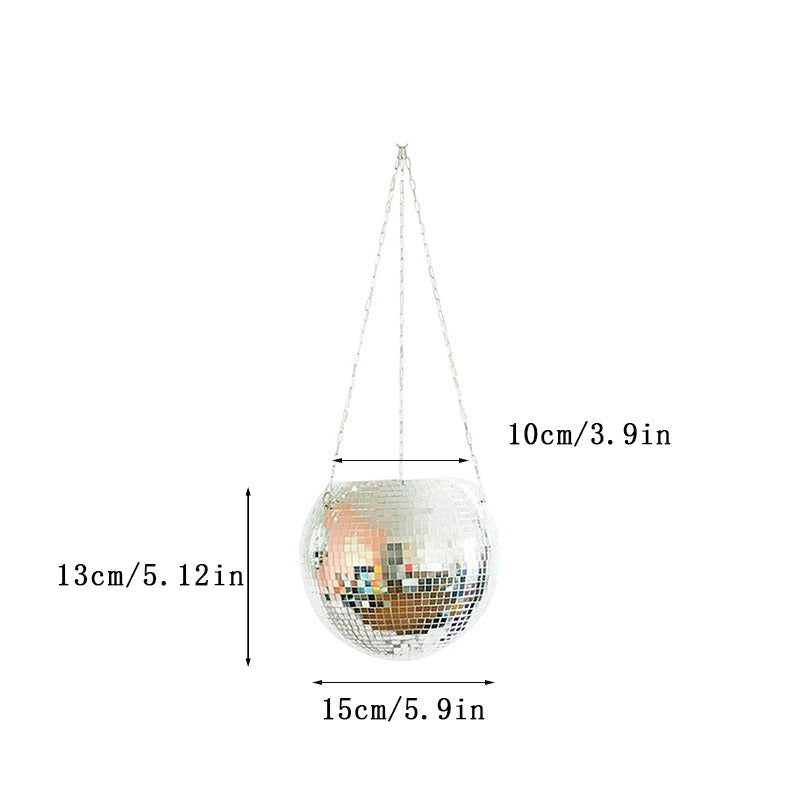 Hanging mirror shaped plastic flower pots gardening baskets disco flower pots - Korvel