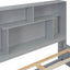 Full Size Platform Bed with Storage Headboard and 2 Drawers, Gray - Korvel