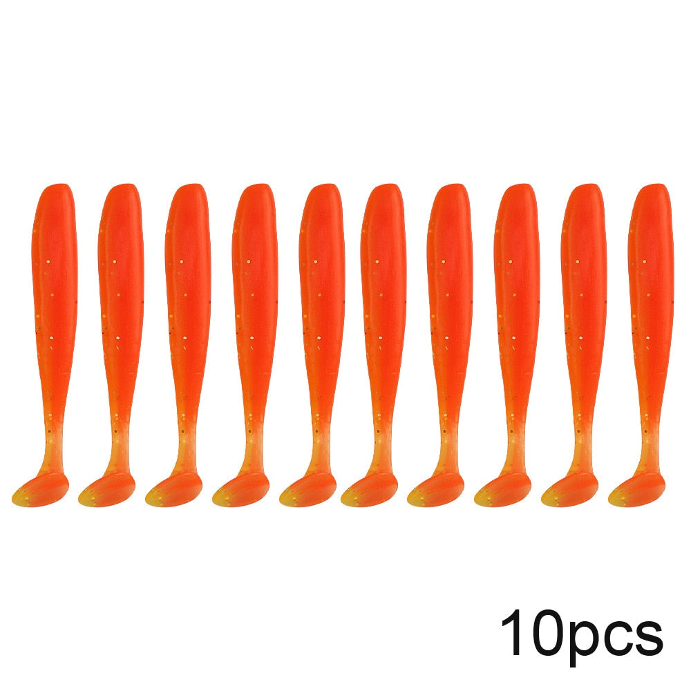 QXO 10pcs/Lot Soft Lures Silicone Bait 7cm 2g Goods For Fishing Sea Fishing Pva Swimbait Wobblers Artificial Tackle - Korvel