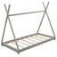 Twin Size House Platform Bed with Triangle Structure Gray - Korvel