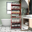 Red 6-story ultra-thin rolling storage cart, mobile shelves with wheels, metal wire storage rack with baskets - Korvel