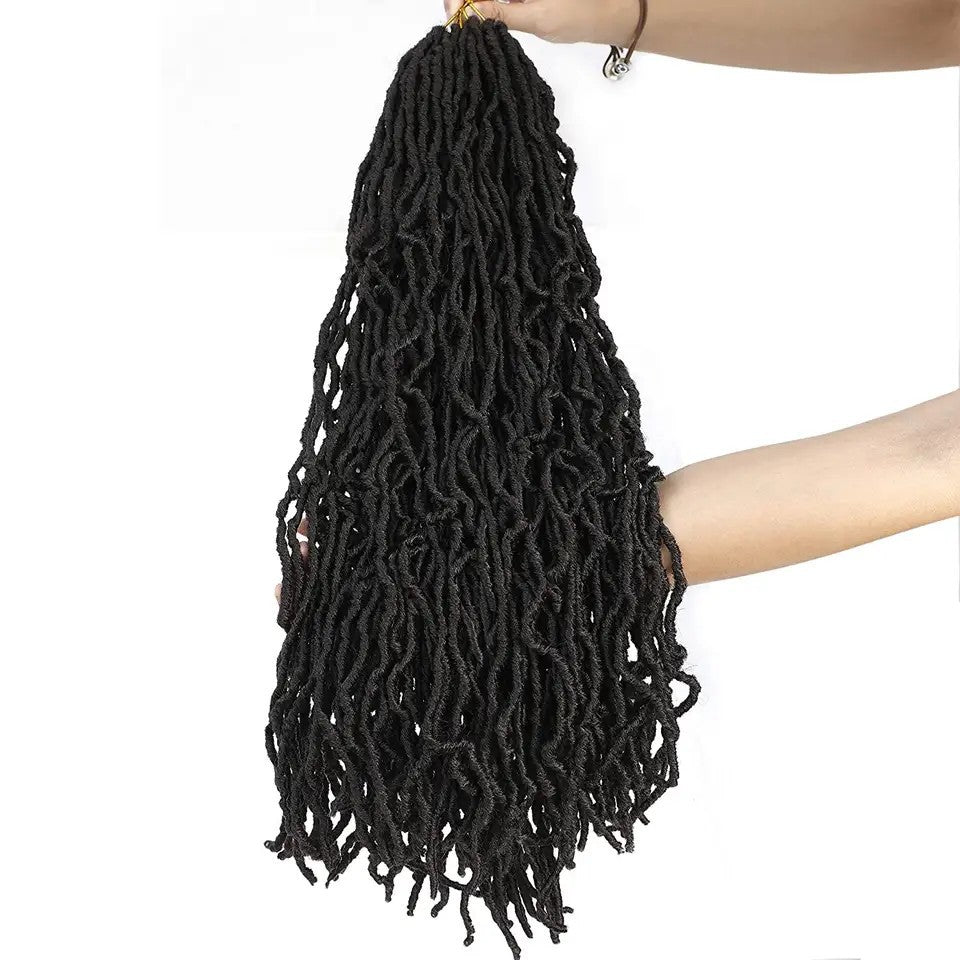 18 24 36 inch Wig Earthworm Crooked Crochet Fiber Wig NuLocs Braiding Hair Dirty Braid - Korvel