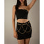 Punk women's hollow metal tassel chest chain U-shaped cross sexy French waist chain - Korvel