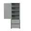 Tall Bathroom Storage Cabinet, Freestanding Storage Cabinet with Two Drawers and Adjustable Shelf, MDF Board , Grey - Korvel
