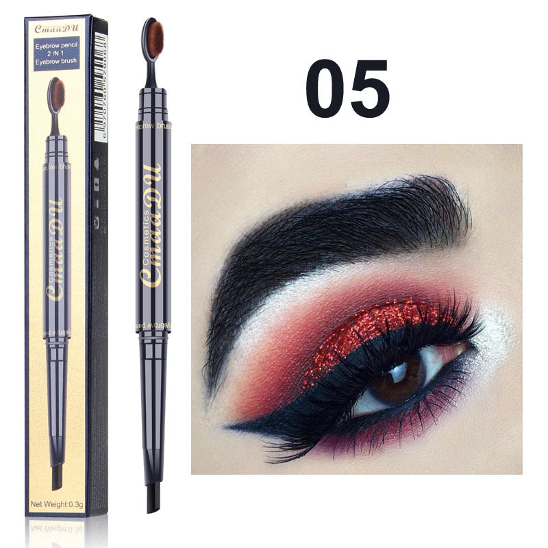 CmaaDu Toothbrush head eyebrow pencil pigment multi functional waterproof double ended eyebrow - Korvel