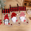 Christmas Socks Pendant Faceless Elderly Checkered Christmas Socks Gift Bag Christmas Decorations - Korvel