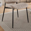 2-piece retro linen chair set with curved wooden backrest, cushioned seat, adjustable metal legs, (Beige Linen) - Korvel