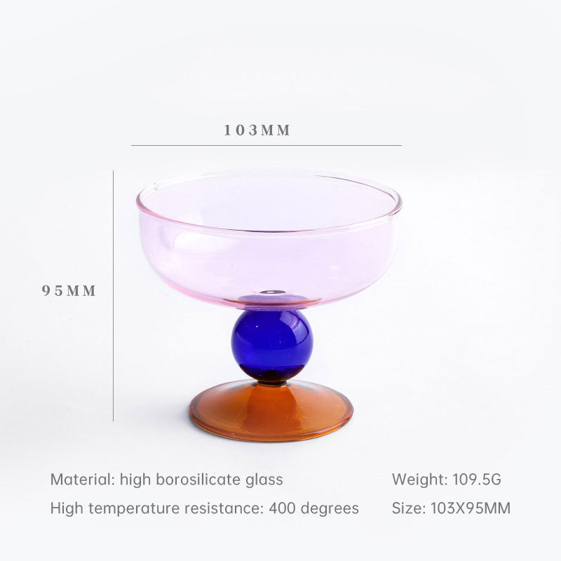 Elegant Heat-Resistant Stained Glass Dessert Bowl
