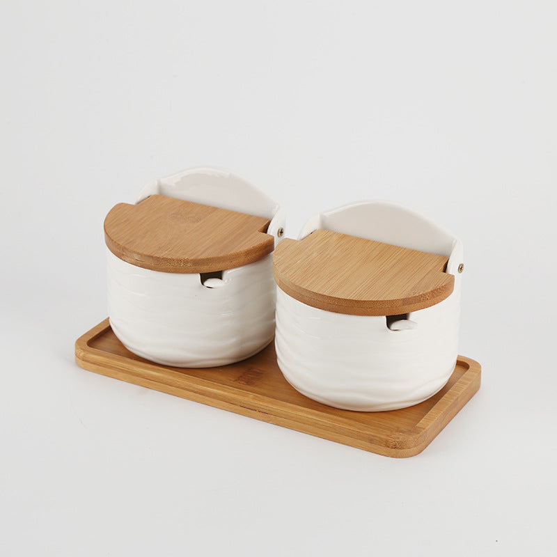 Elegante tarro de cerámica para condimentos para cocinas modernas