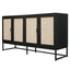 Rattan 4-Door Sideboard , Sideboard Buffet Storage Cabinet,Accent Storage Cabinet , Large Cabinet With 4 Rattan Decorated Doors - Korvel