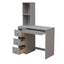 Cama loft tamaño twin con escalera de almacenamiento y escritorio - Gris