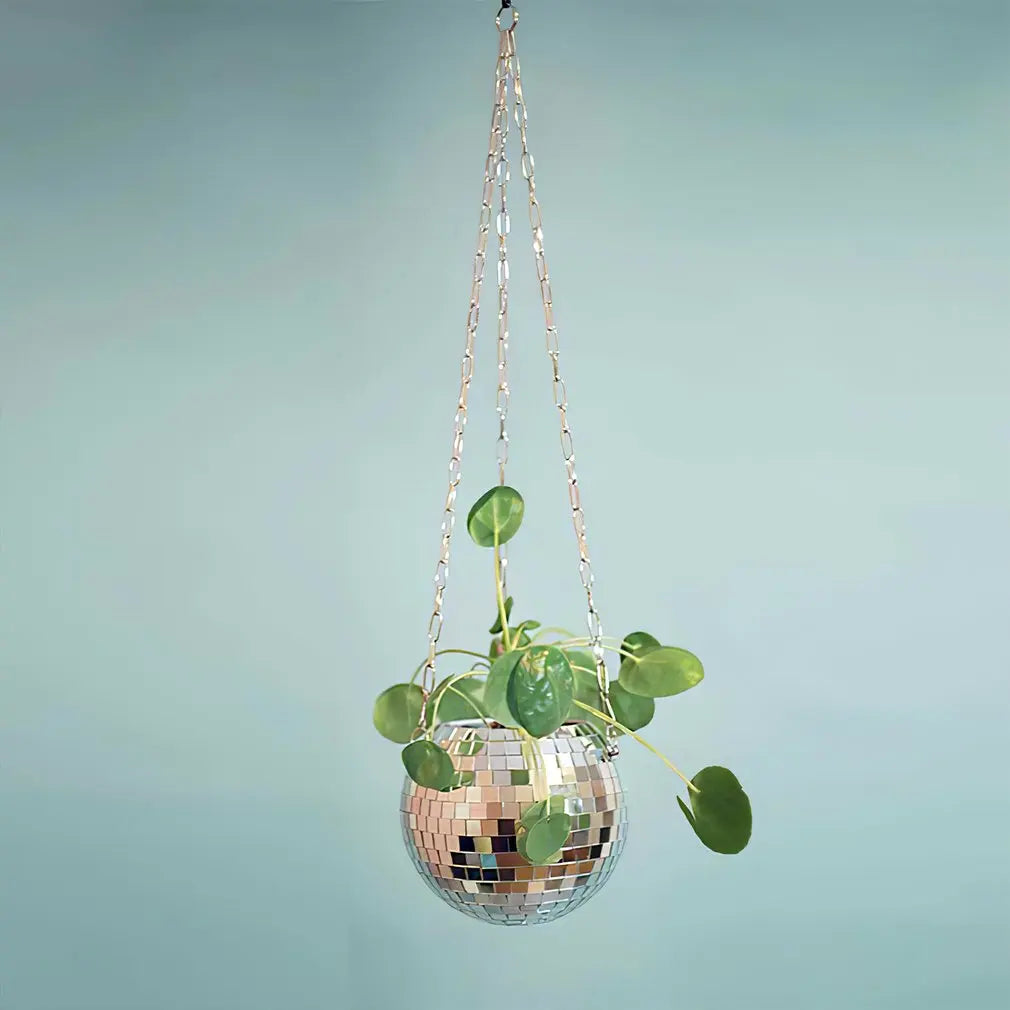 Disco Ball Hanging Flower Pot - Bohemian Style Planter