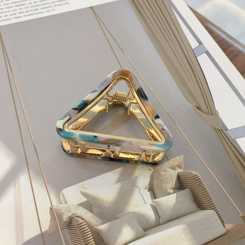Chic Geometric Acetate Hair Claw Clamps Metal Hair Crab Women Girls Hair Clip Leopard Hairpin Hair Crab Hair Accessories - Korvel