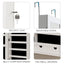 Mirror jewelry cabinet, 47.2-inch large capacity lockable jewelry organizer, wall mounted mirror, with white jewelry storage - Korvel