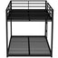 Full Over Full Metal Bunk Bed with Ladder - Black