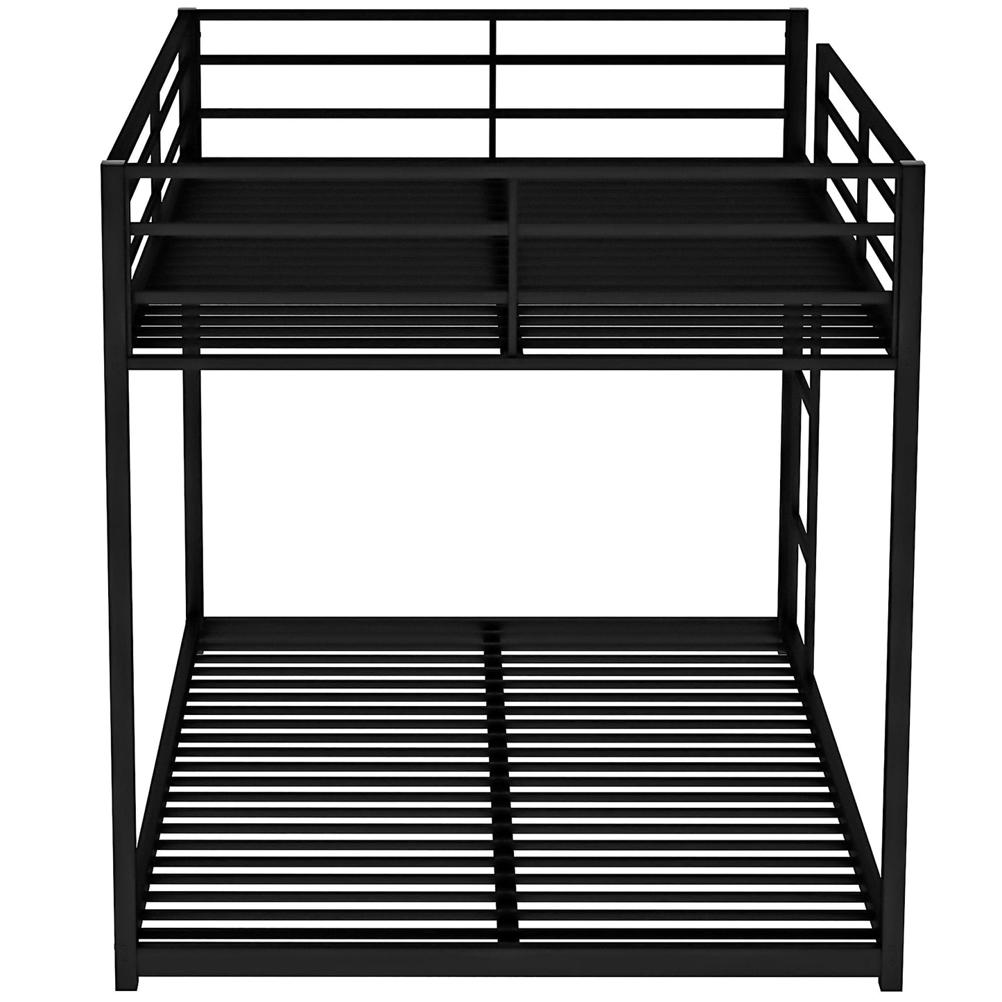 Full Over Full Metal Bunk Bed with Ladder - Black