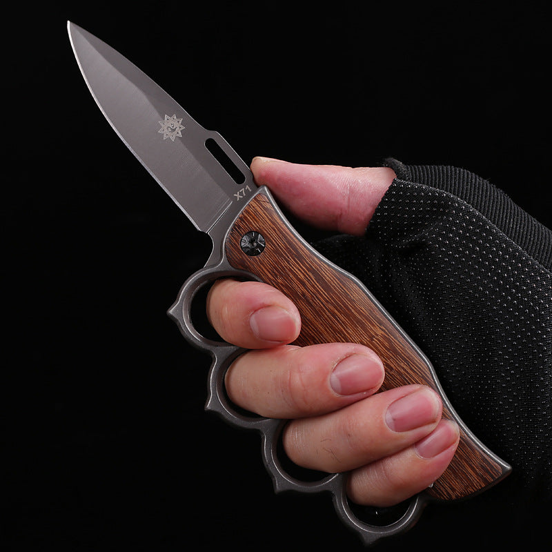Cuchillo Plegable de Mango de Madera Premium para Aventuras al Aire Libre