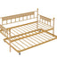 Elegant Golden Metal Daybed with Trundle - Twin Size