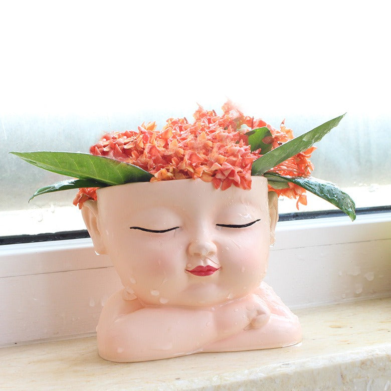 Creative Baby Flower Pot Decoration Potting Landscape Courtyard Garden Face Flower Pot - Korvel