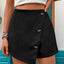 Perfee Decorative Button High Waist Skort