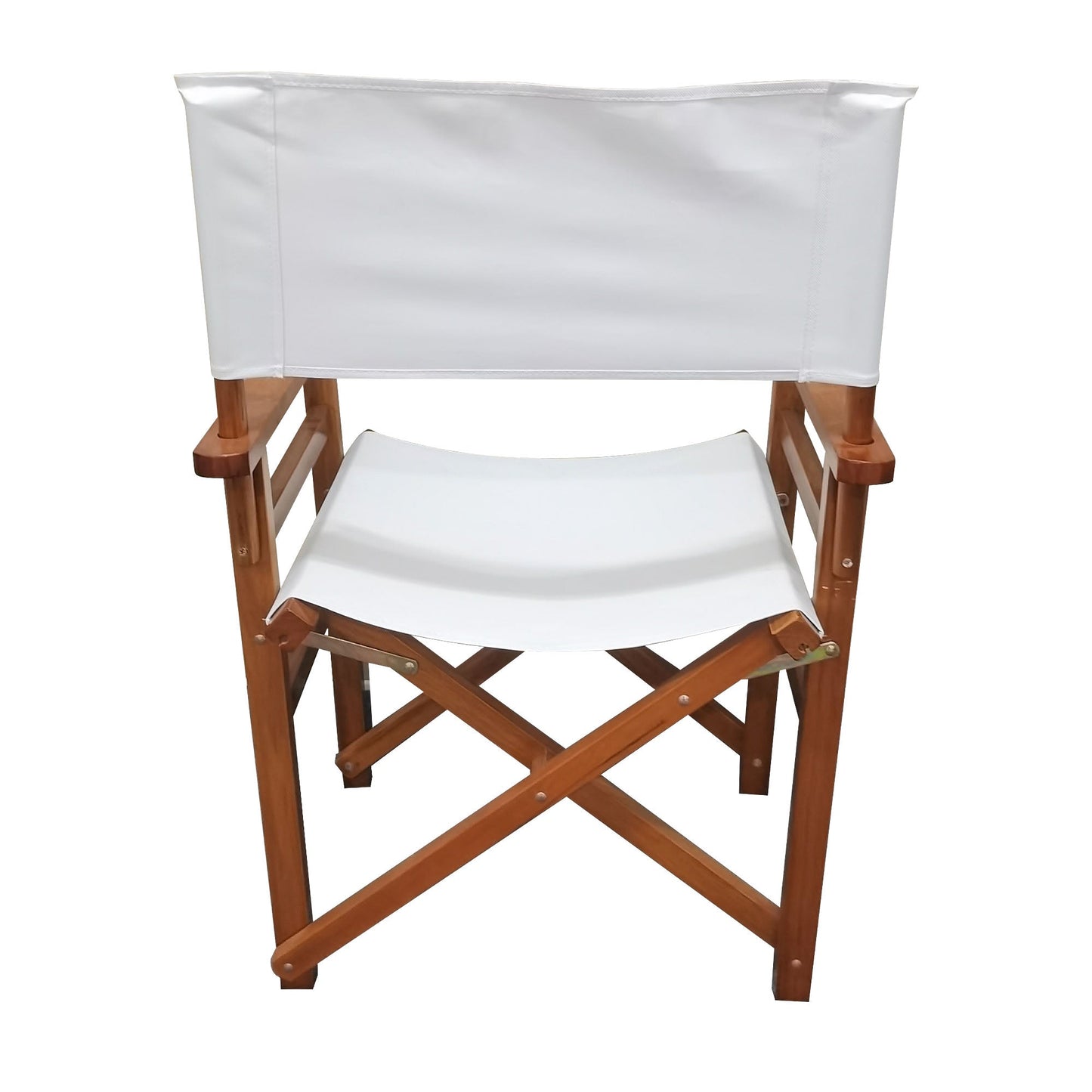 Premium Wooden Folding Chair Set - 2pcs in White Canvas