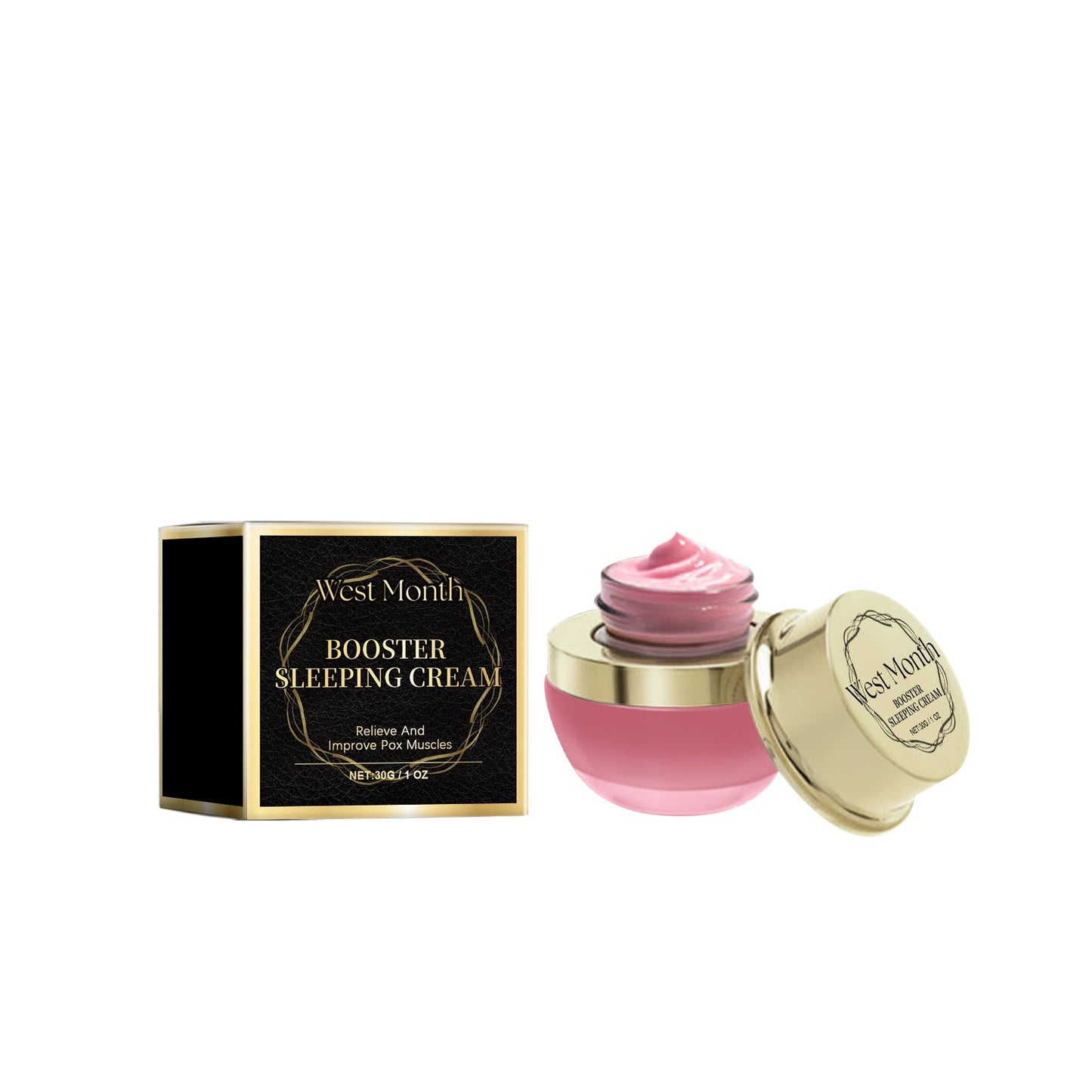 Booster Sleeping Cream, Whitening And Brightening Facial Skin Deep Hydrating Sleep Mask - Korvel