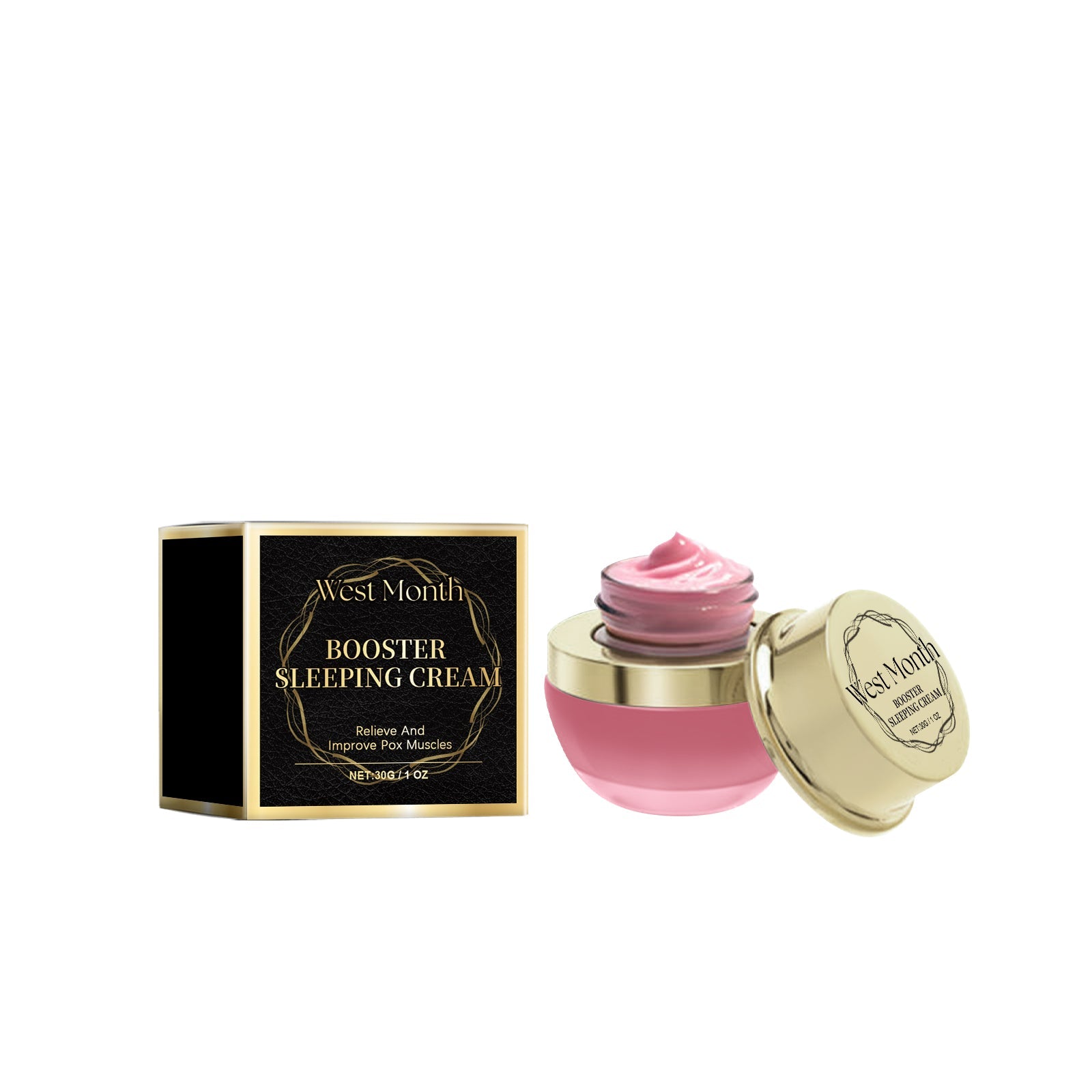 Booster Sleeping Cream, Whitening And Brightening Facial Skin Deep Hydrating Sleep Mask - Korvel