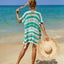 Tassel Openwork Striped V-Neck Cover Up - Korvel
