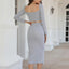 Chic Knitted Dress Set - Long Sleeve Top & Bodycon Skirt