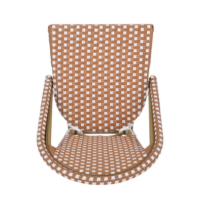 Wicker Bar Stool with Aluminum Frame - Set of 2
